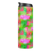 Zonlicht abstract geverfd geel, roze thermosbeker (Geroteerd rechts)