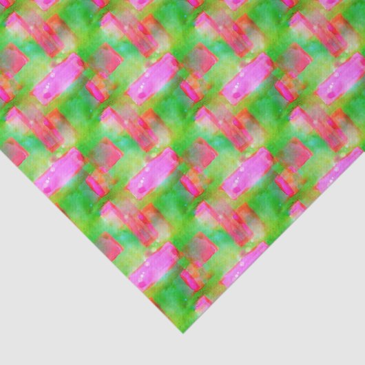 Zonlicht abstract geverfd geel, roze tissuepapier (Detail)