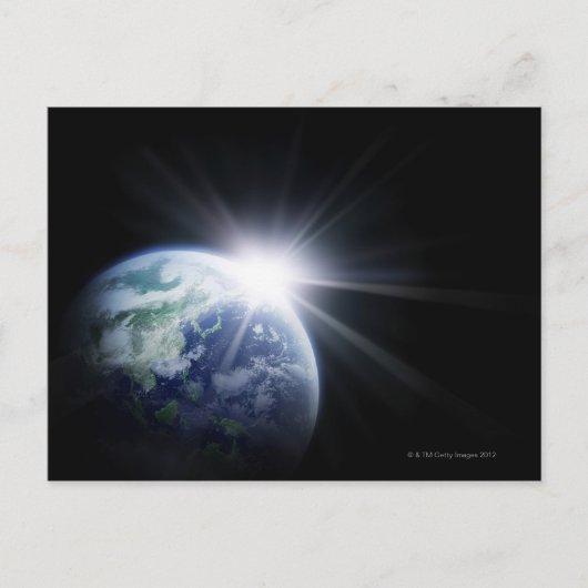Zonlicht achter Aarde 4 Briefkaart (Voorkant)