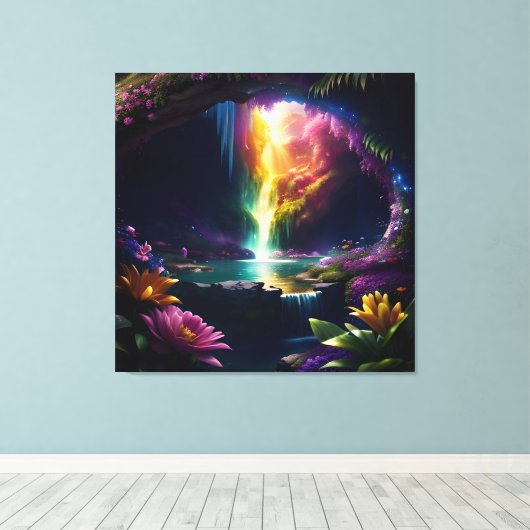 Zonlicht Cavern Bloem Beauty 2 Canvas Afdruk (Insitu (Houten vloer))