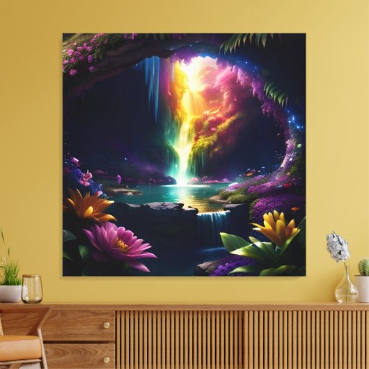 Zonlicht Cavern Bloem Beauty 2 Canvas Afdruk (Insitu (Woonkamer))
