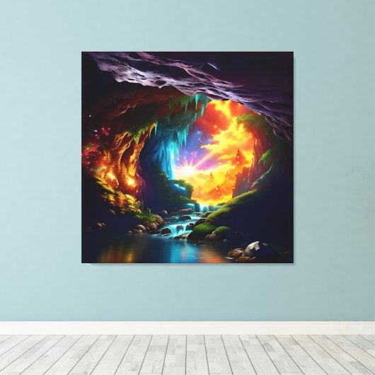 Zonlicht Cavern Bloem Beauty 8 Canvas Afdruk (Insitu (Houten vloer))