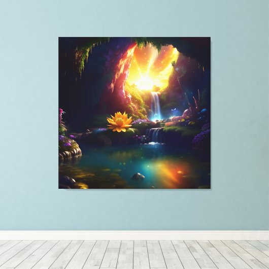 Zonlicht Cavern Bloem Schoonheid 1 Canvas Afdruk (Insitu (Houten vloer))