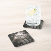 Zonlicht door bomen Dark Woodland Bier Onderzetter (Rechterzijde)