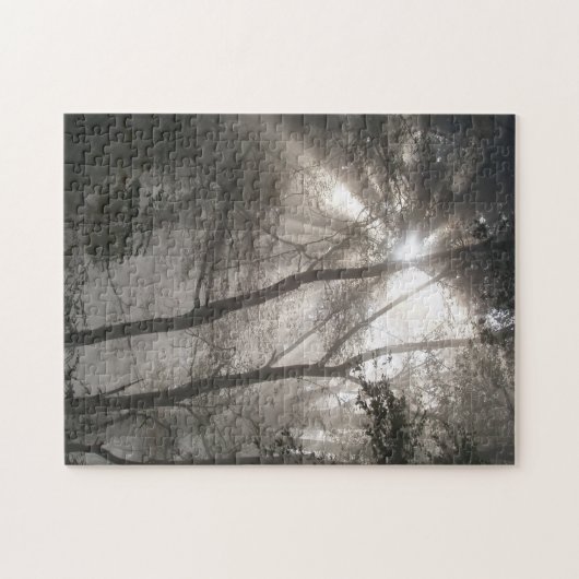 Zonlicht door bomen legpuzzel (Horizontaal)