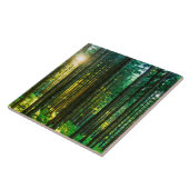 Zonlicht door bosbomen tegeltje (Zijkant)