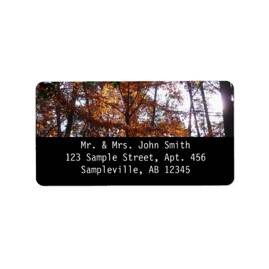 Zonlicht door de Herfst bij Greenbelt Etiket (Voorkant)