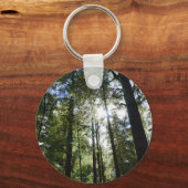 Zonlicht door dennenbomen sleutelhanger (Achterkant)