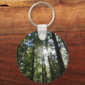 Zonlicht door dennenbomen sleutelhanger (Voorkant)