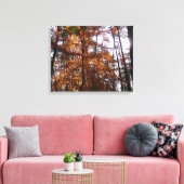 Zonlicht door herfstboom bij Greenbelt Canvas Afdruk (Insitu (Woonkamer))
