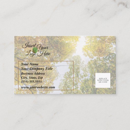Zonlicht door herfstsuiker esdoorns Visitekaartje (Voorkant)