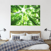 Zonlicht door het bladerdak canvas afdruk (Insitu (Slaapkamer))