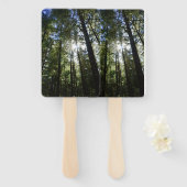 Zonlicht door pijnbomen handwaaier (Voorkant en achterkant)