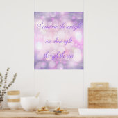 Zonlicht door regen Inspirerend Paars Poster (Keuken)