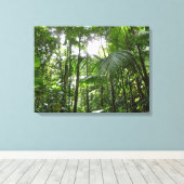 Zonlicht door regenwoud Kanopie Tropisch Groen Canvas Afdruk (Insitu (Houten vloer))