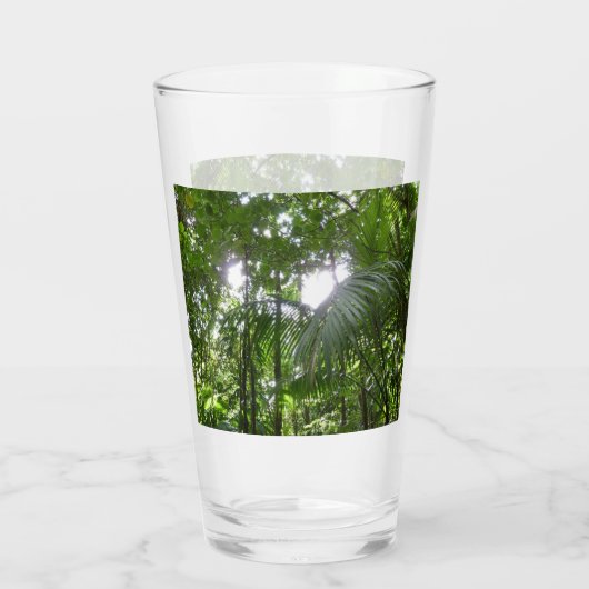 Zonlicht door regenwoud Kanopie Tropisch Groen Glas (Achterkant)