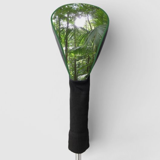 Zonlicht door regenwoud Kanopie Tropisch Groen Golfheadcover (Voorkant)