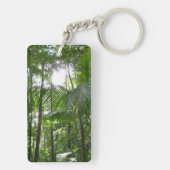 Zonlicht door regenwoud Kanopie Tropisch Groen Sleutelhanger (achterkant)