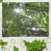 Zonlicht door regenwoud Kanopie Tropisch Groen Theedoek (Gevouwen)