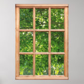 Zonlicht door Uitzicht van Bladeren van een Venste Poster (Voorkant)