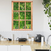 Zonlicht door Uitzicht van Bladeren van een Venste Poster