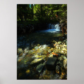 Zonlicht en waterval poster