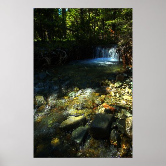 Zonlicht en waterval poster (Voorkant)