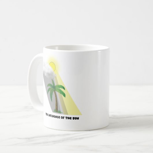 Zonlicht- en wolkeninteractie met een palmboom koffiemok (Voorkant links)