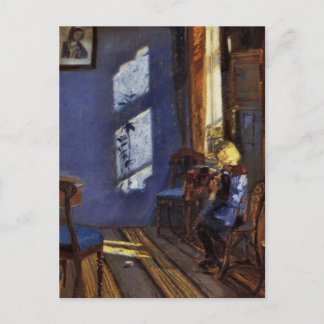 Zonlicht in de blauwe kamer door Anna Ancher Briefkaart