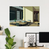 Zonlicht in een cafetaria poster (Thuiskantoor)
