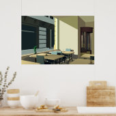 Zonlicht in een cafetaria poster (Keuken)