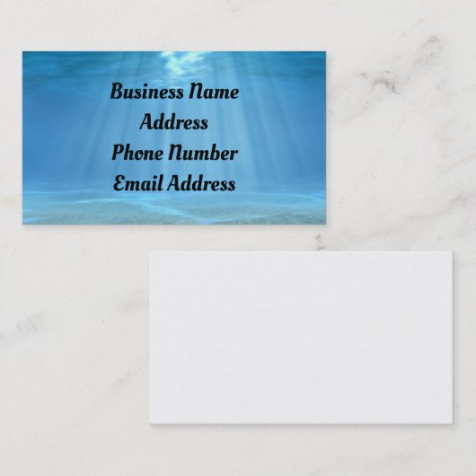 Zonlicht in oceaan Visitekaartje (Voorkant / Achterkant)