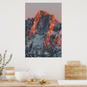 Zonlicht op besneeuwde bergen poster (Keuken)