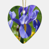 Zonlicht op blauwe iris keramisch ornament (Links)