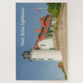 Zonlicht op de vuurtoren van Point Betsie in Michi Legpuzzel (Verticaal)