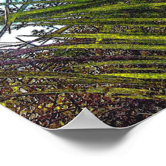 Zonlicht op het Poster van de Palmfronten (Hoek)