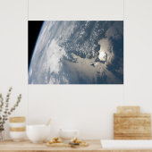 Zonlicht op het water van de aarde. poster (Keuken)