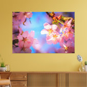 Zonlicht op Sakura Flowers Canvas Afdruk (Insitu (Woonkamer))