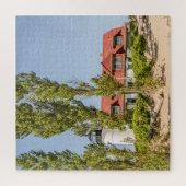 Zonlicht op vuurtoren van Point Betsie Legpuzzel (Verticaal)