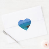 Zonlicht op zee - handgemaakte kunst hart sticker (Envelop)