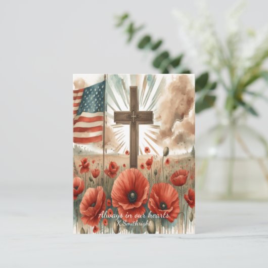 Zonlicht over gevallen helden  feestdagenkaart (Staand voorkant)