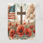 Zonlicht over gevallen helden  feestdagenkaart (Voorkant)