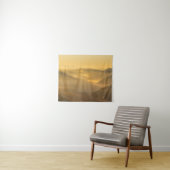 Zonlicht schijnt in de ochtend mist wandkleed (In Situ (horizontaal))