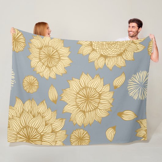 Zonlicht Stilte in Zacht Blauw Grijs Fleece Deken (In situ)