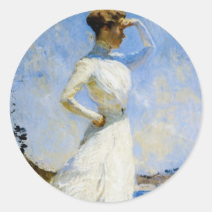 Zonlicht van Frank Benson Ronde Sticker