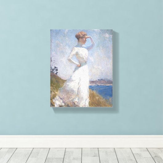 Zonlicht van Frank Weston Benson Canvas Print (Insitu (Houten vloer))
