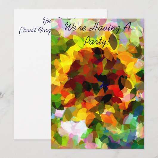 ZONLOWERS-INVITATIE (Voorkant / Achterkant)