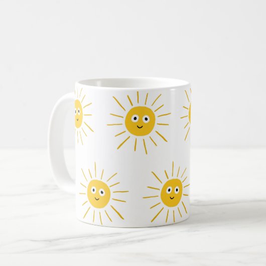 Zonmotieven:  schetsmatig naadloos. koffiemok (Voorkant links)