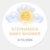 Zonne Baby Borrel Ronde Sticker (Voorkant)