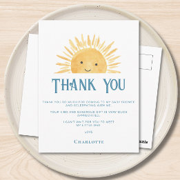 Zonne Baby Shower Bedankt Briefkaart